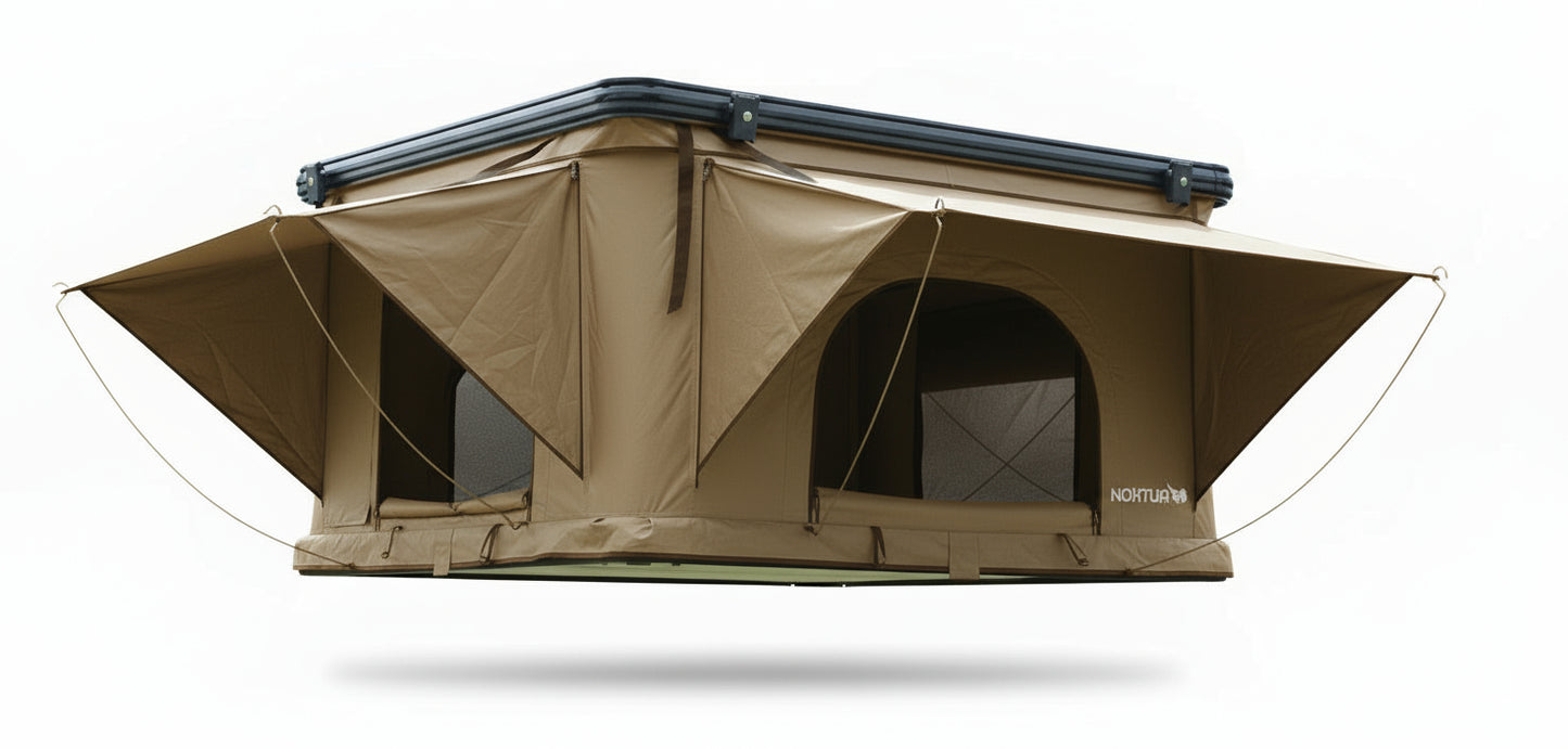 Nomad Elite Khaki - Aluminium Rooftop Tent with Roof Racks