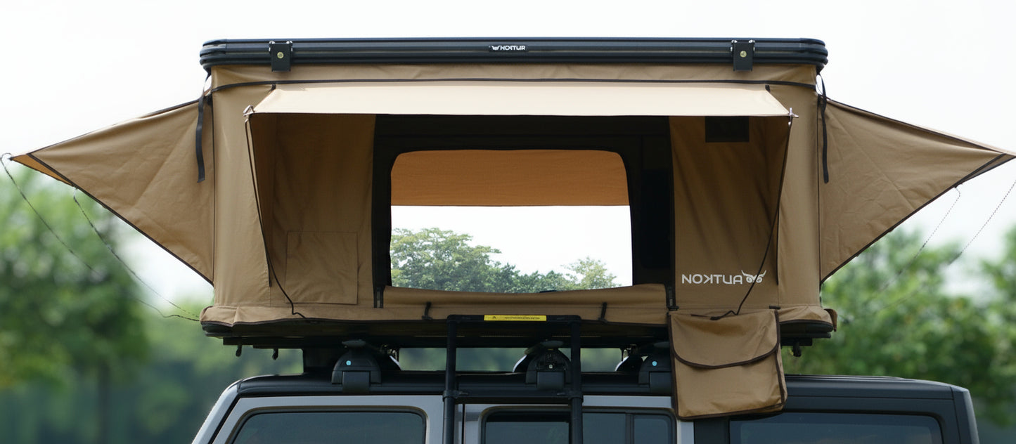 Nomad Elite Khaki - Aluminium Rooftop Tent with Roof Racks