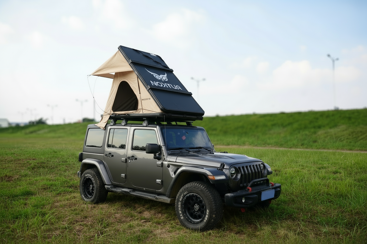 Sauvage Khaki - Aluminium Rooftop Tent with Roof Racks